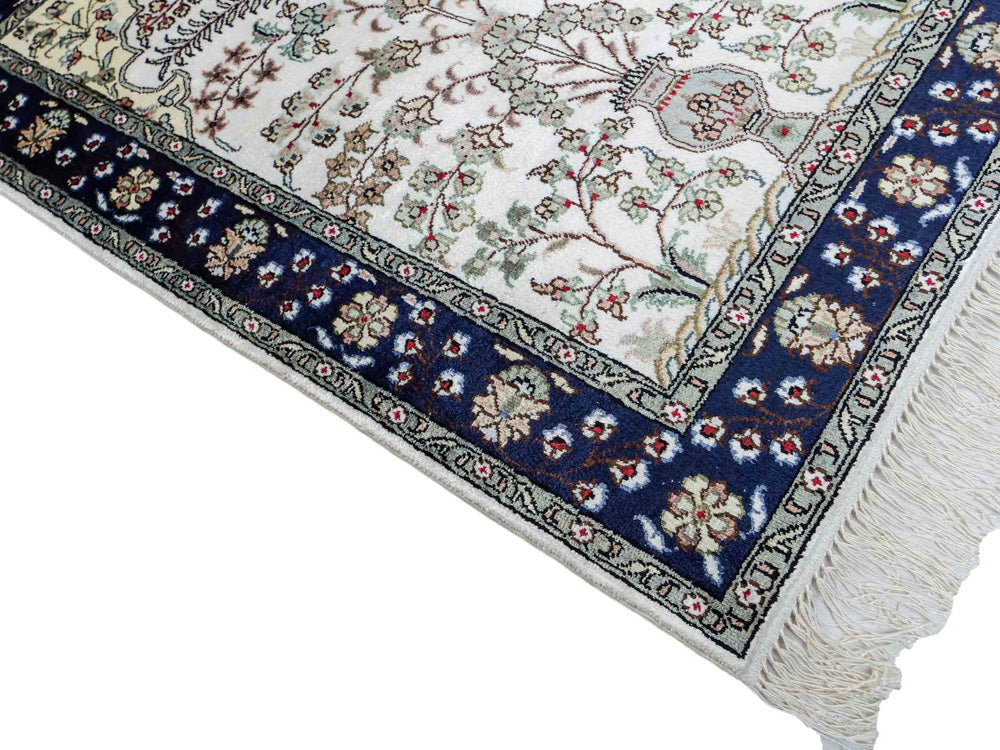 China Seide Teppich 62x90cm - Orientteppich - creme