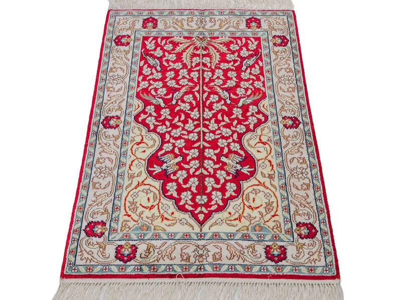 China Seide Teppich 58x89cm - Orientteppich - hellrot
