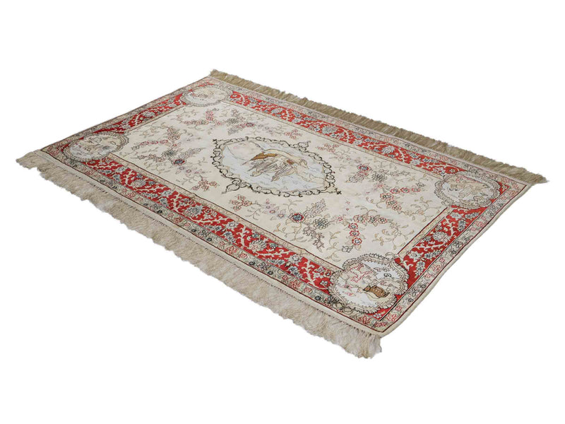 China Seide Teppich 95x153cm - Orientteppich - hellbeige