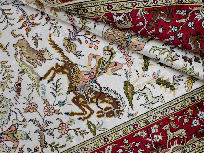 China Seide Teppich 123x180cm - Orientteppich - beige