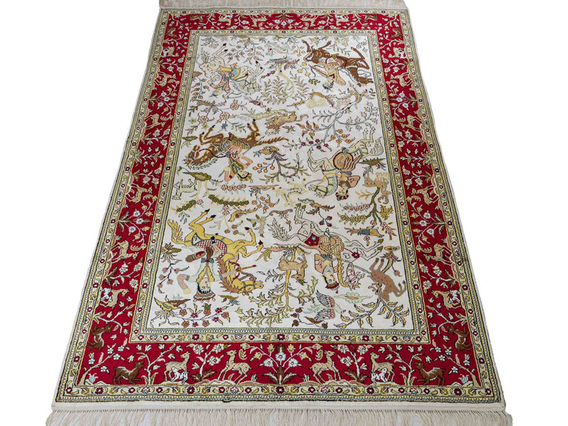 China Seide Teppich 123x180cm - Orientteppich - beige