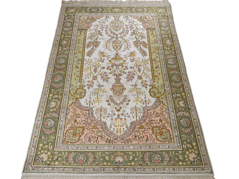 China Seide Teppich 123x181cm - Orientteppich - beige