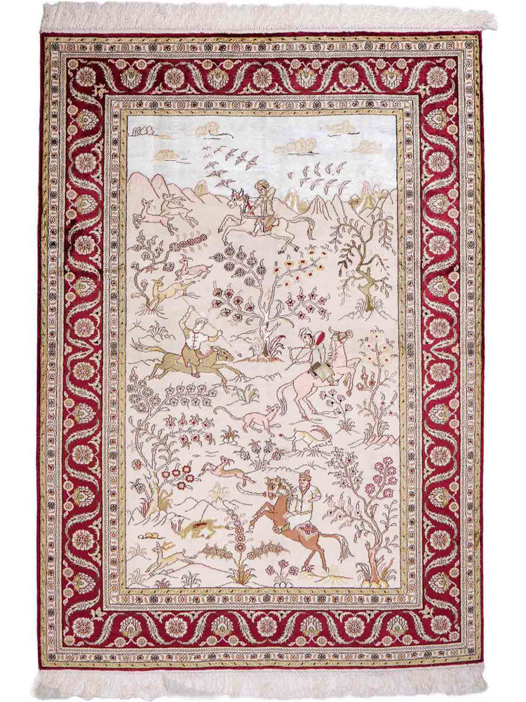 China Seide Teppich 125x183cm - Orientteppich - beige