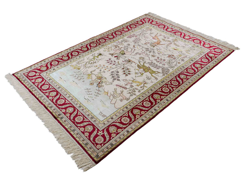 China Seide Teppich 125x183cm - Orientteppich - beige