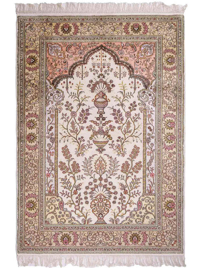 China Seide Teppich 124x179cm - Orientteppich - beige