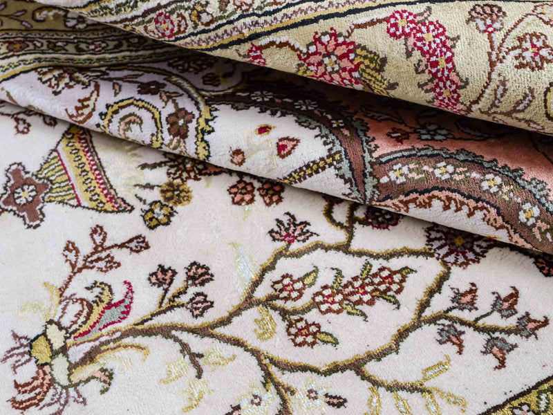 China Seide Teppich 124x179cm - Orientteppich - beige