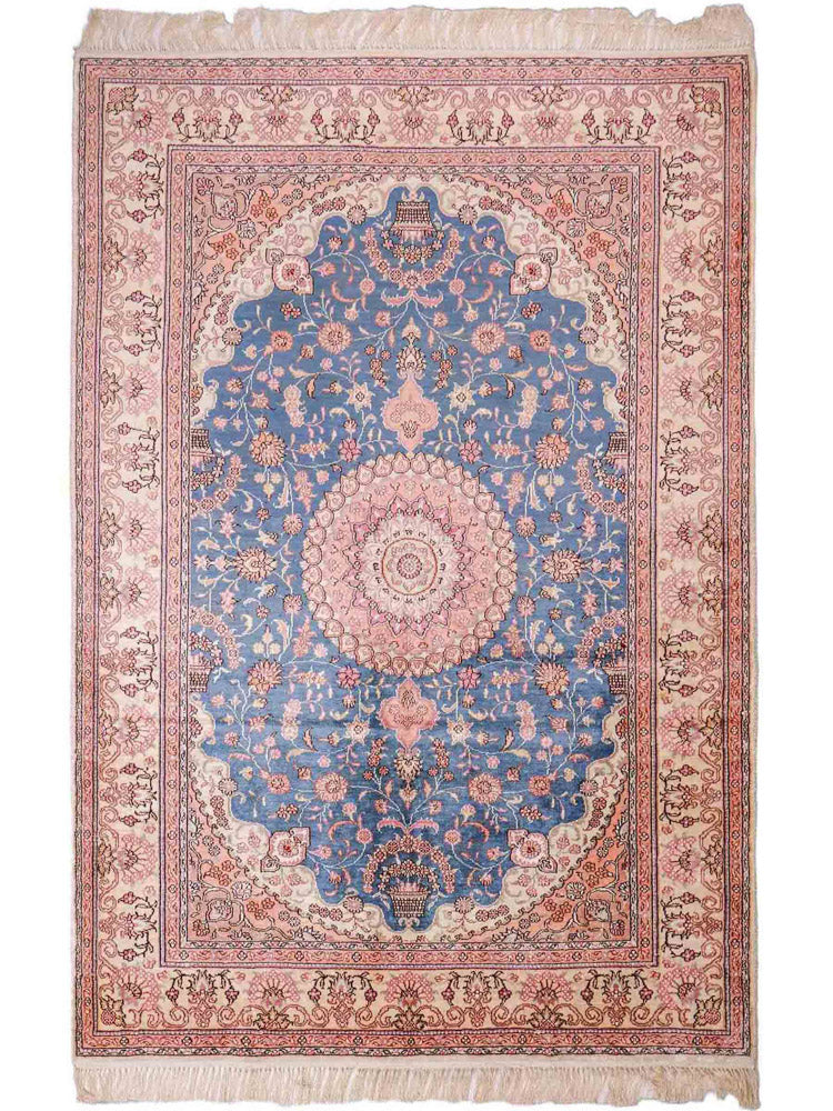 China Seide Teppich 123x192cm - Orientteppich - blau