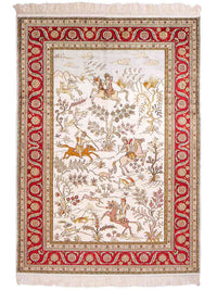 China Seide Teppich 125x184cm - Orientteppich - beige – product image