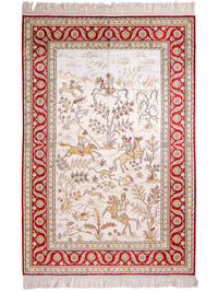 China Seide Teppich 124x183cm - Orientteppich - beige – product image