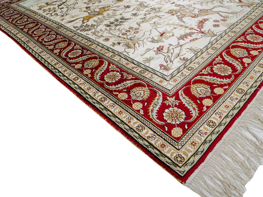 China Seide Teppich 124x183cm - Orientteppich - beige