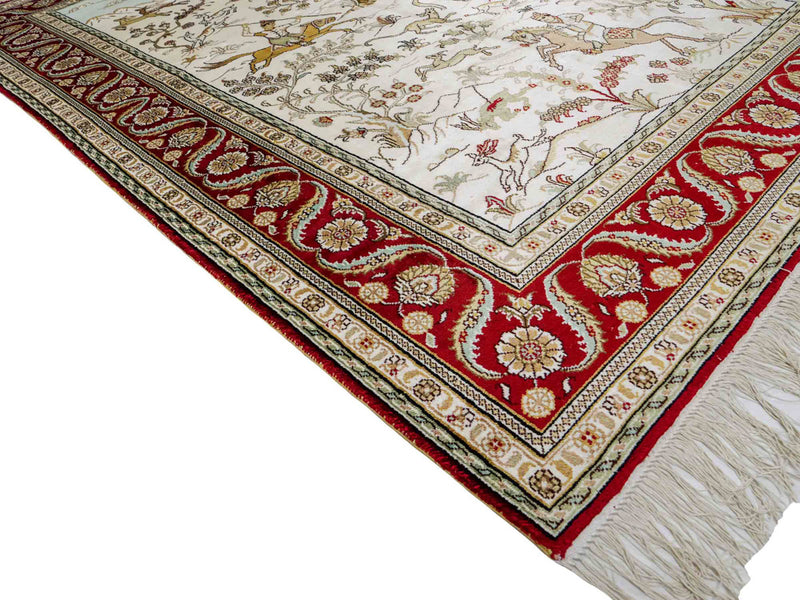 China Seide Teppich 124x183cm - Orientteppich - beige