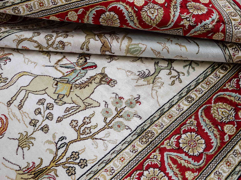 China Seide Teppich 124x183cm - Orientteppich - beige