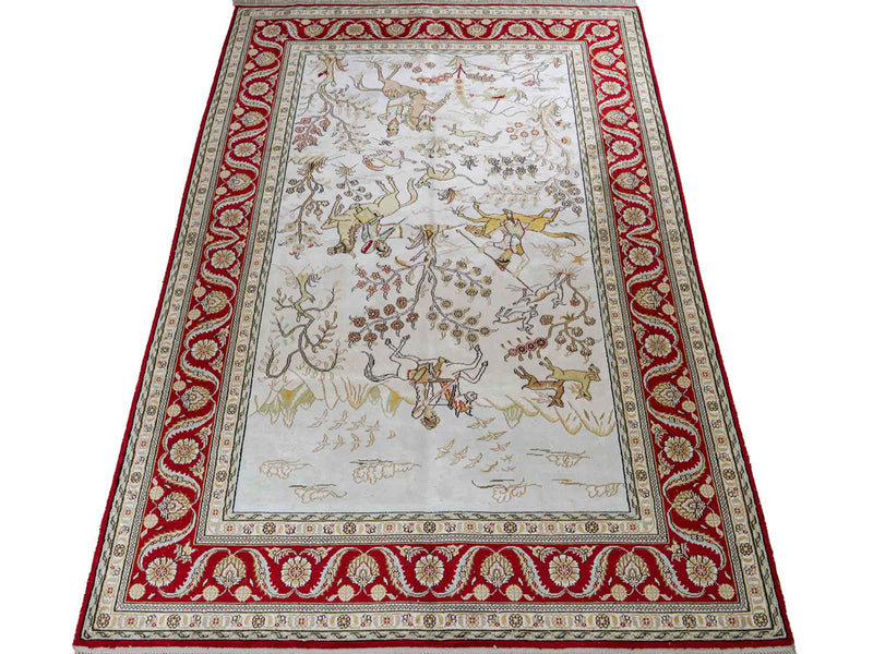 China Seide Teppich 124x183cm - Orientteppich - beige