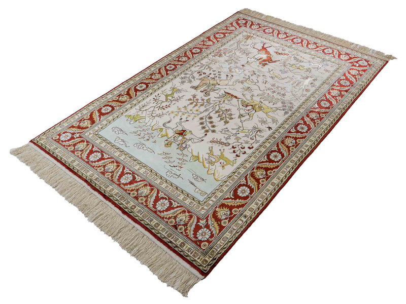 China Seide Teppich 121x193cm - Orientteppich - beige