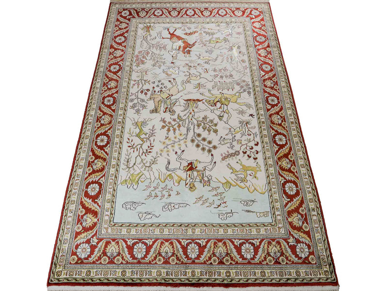 China Seide Teppich 121x193cm - Orientteppich - beige