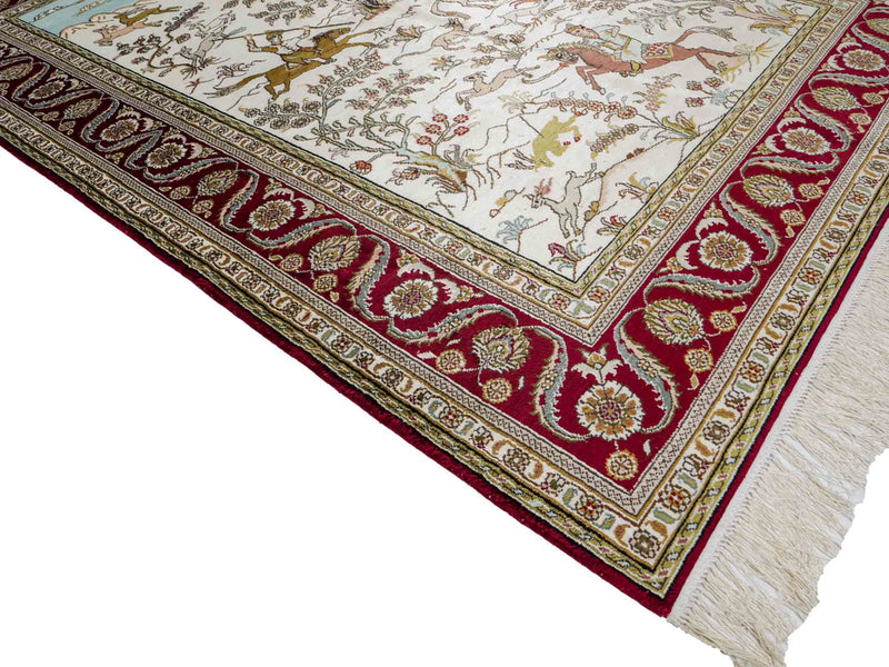 China Seide Teppich 123x180cm - Orientteppich - beige