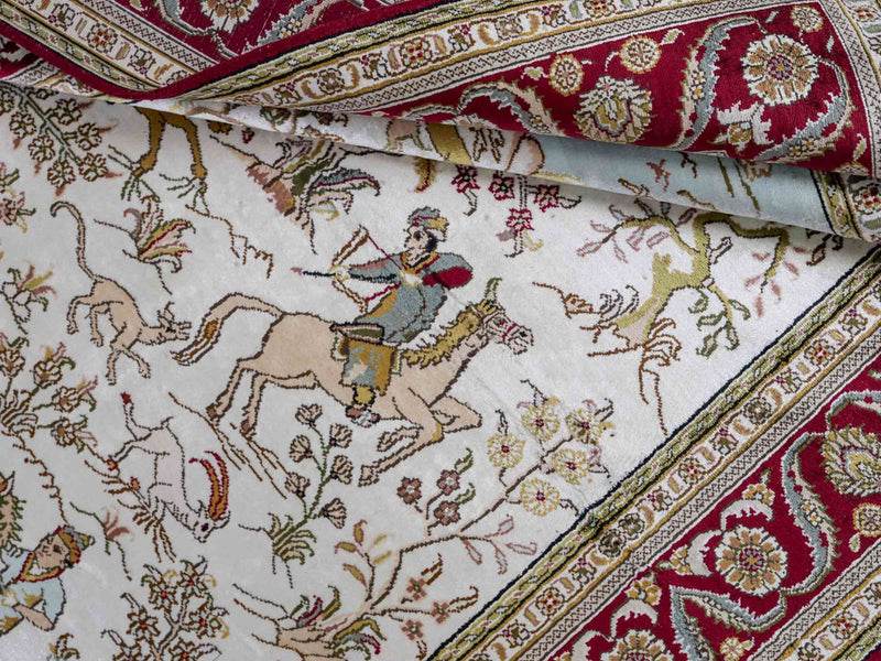China Seide Teppich 123x180cm - Orientteppich - beige