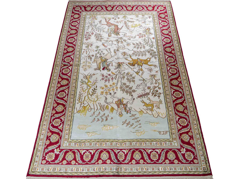 China Seide Teppich 123x180cm - Orientteppich - beige
