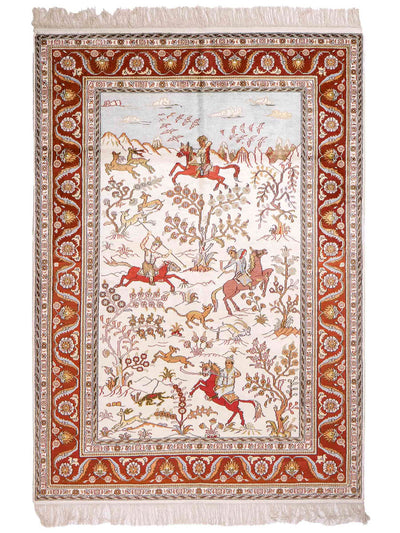 China Seide Teppich 125x184cm - Orientteppich - beige