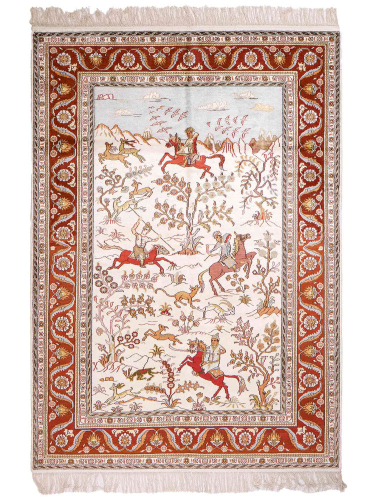 China Seide Teppich 125x184cm - Orientteppich - beige