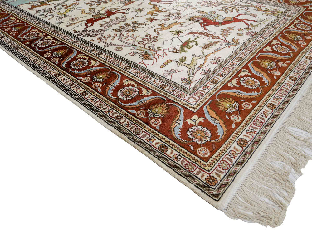 China Seide Teppich 125x184cm - Orientteppich - beige