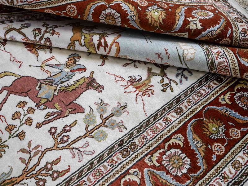 China Seide Teppich 125x184cm - Orientteppich - beige