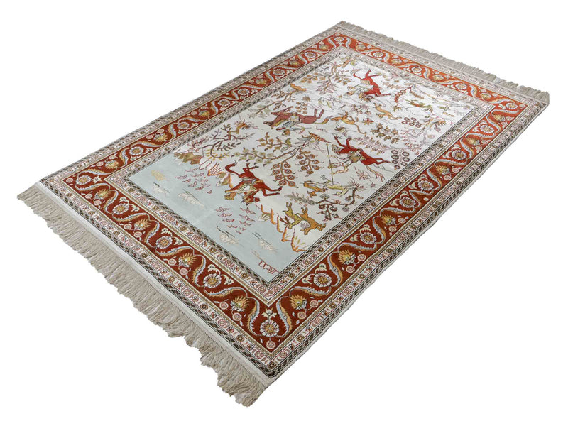 China Seide Teppich 125x184cm - Orientteppich - beige
