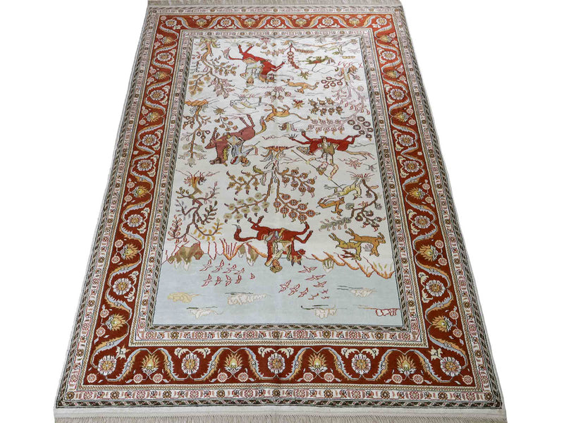 China Seide Teppich 125x184cm - Orientteppich - beige
