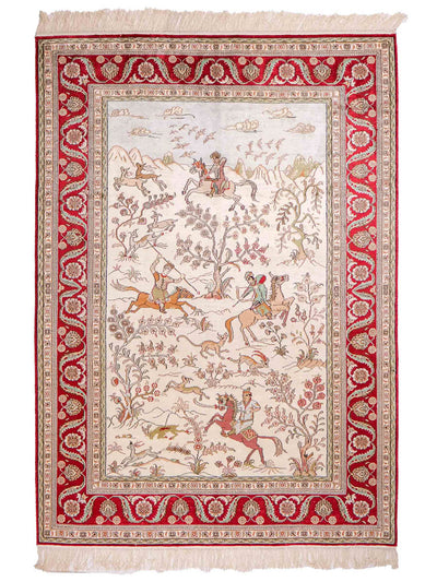 China Seide Teppich 124x180cm - Orientteppich - beige