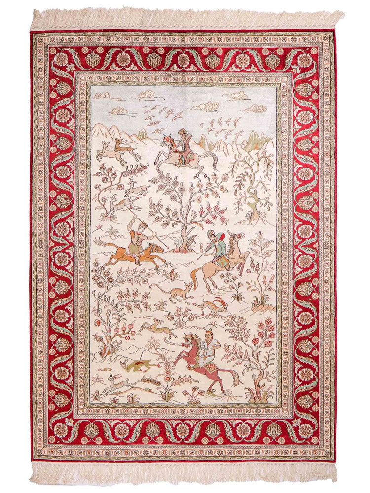 China Seide Teppich 124x180cm - Orientteppich - beige