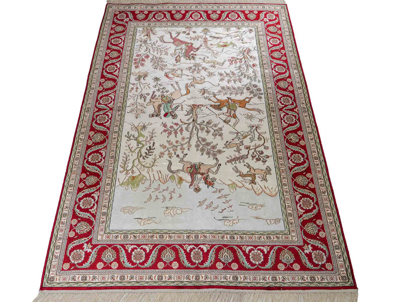 China Seide Teppich 124x180cm - Orientteppich - beige