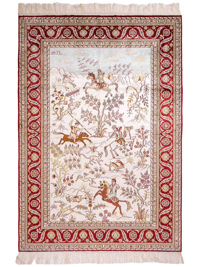 China Seide Teppich 124x185cm - Orientteppich - beige