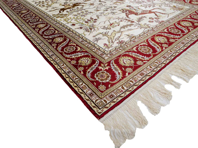 China Seide Teppich 124x185cm - Orientteppich - beige