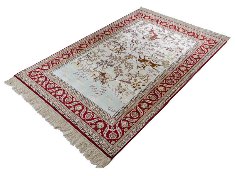 China Seide Teppich 124x185cm - Orientteppich - beige