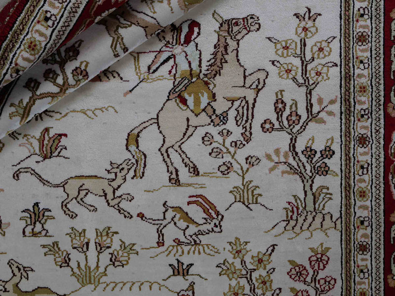 China Seide Teppich 126x183cm - Orientteppich - beige