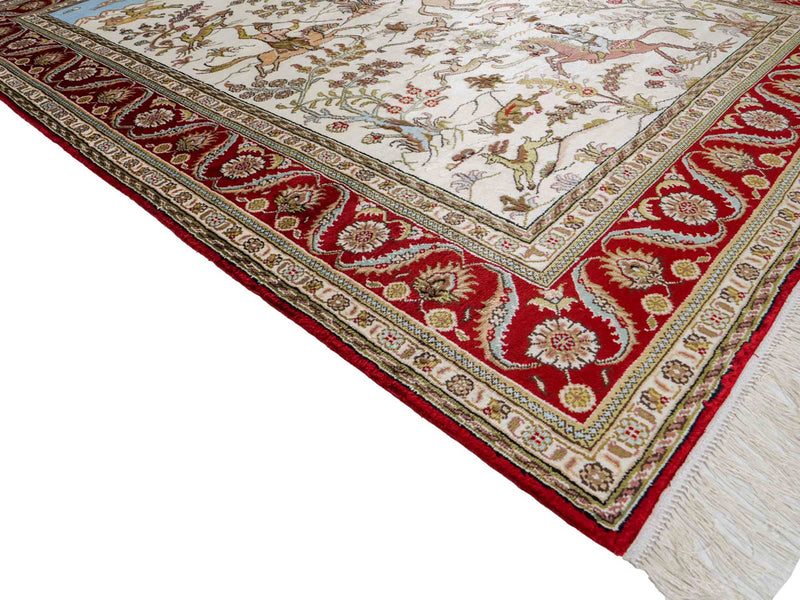 China Seide Teppich 124x176cm - Orientteppich - beige