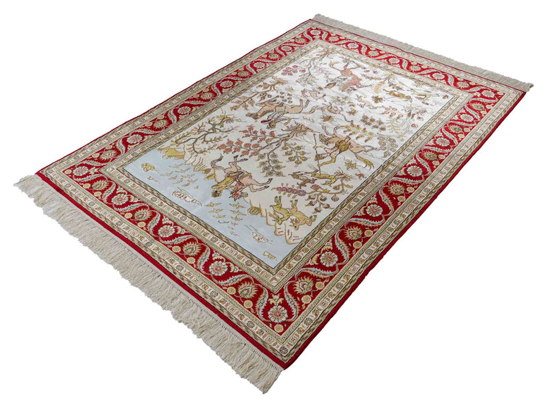 China Seide Teppich 124x176cm - Orientteppich - beige