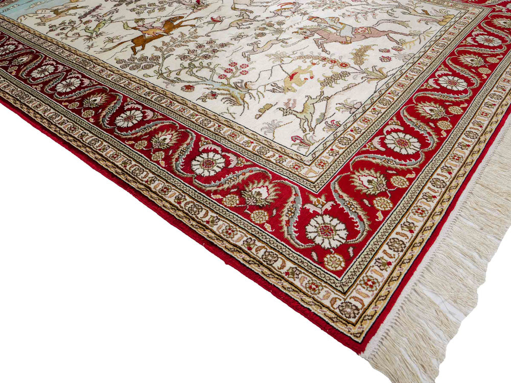 China Seide Teppich 126x185cm - Orientteppich - beige
