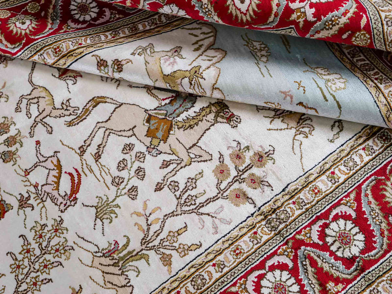 China Seide Teppich 126x185cm - Orientteppich - beige