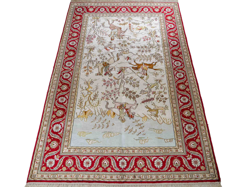 China Seide Teppich 126x185cm - Orientteppich - beige