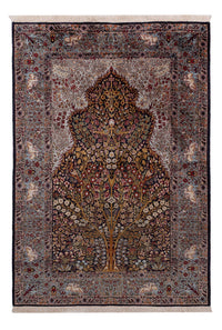 Kaschmir Seide Teppich 122x185cm - Orientteppich - dunkelbraun – product image