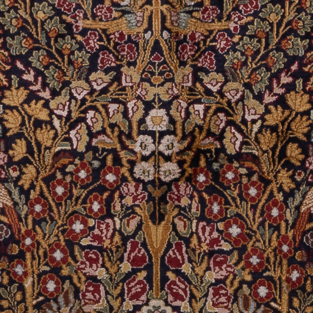 Kaschmir Seide Teppich 122x185cm - Orientteppich - dunkelbraun