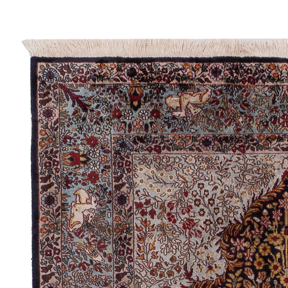 Kaschmir Seide Teppich 122x185cm - Orientteppich - dunkelbraun