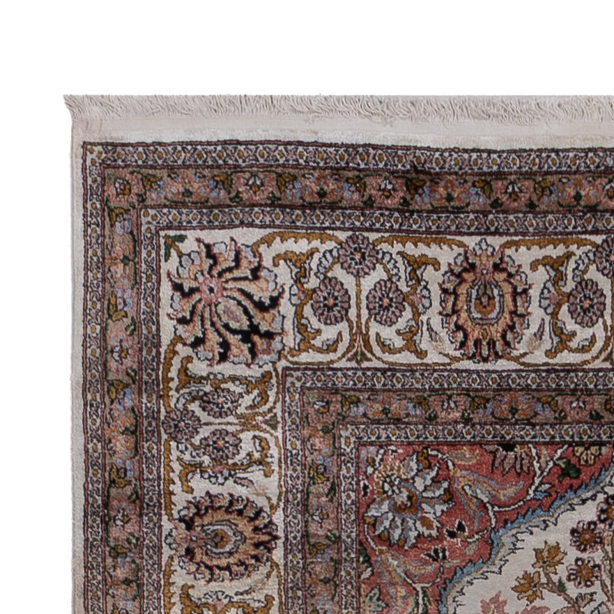 Kaschmir Seide Teppich 116x186cm - Orientteppich - dunkelbeige