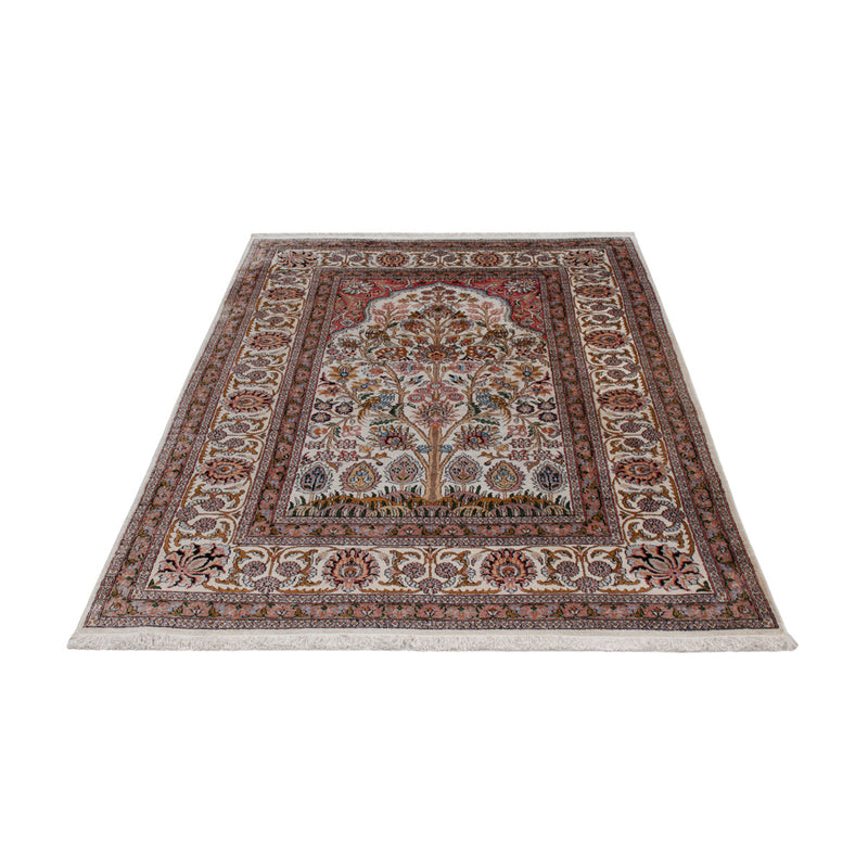 Kaschmir Seide Teppich 116x186cm - Orientteppich - dunkelbeige