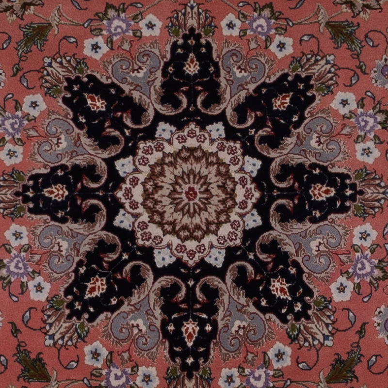 Täbriz - 50 Raj Teppich 198x199cm - Perserteppich - lachs