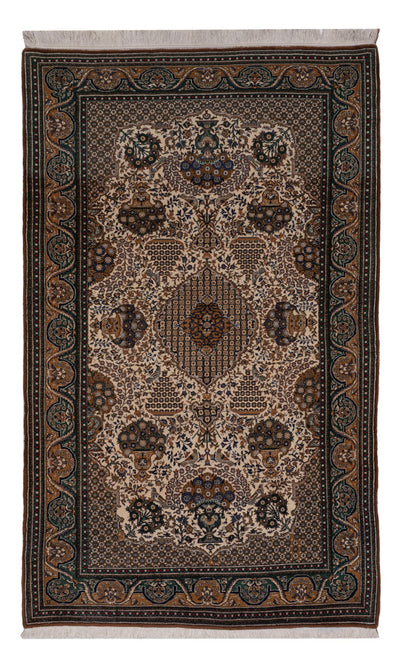 Ghom Teppich 135x226cm - Perserteppich - dunkelbeige