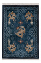 China Seide Teppich 123x187cm - Orientteppich - blau