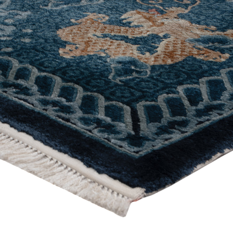 China Seide Teppich 123x187cm - Orientteppich - blau