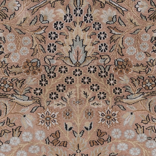 Kaschmir Seide Teppich 126x188cm - Orientteppich - dunkelbeige